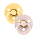 BIBS Colour Round latex 2-pack Pale Butter/Petal size 2 120463