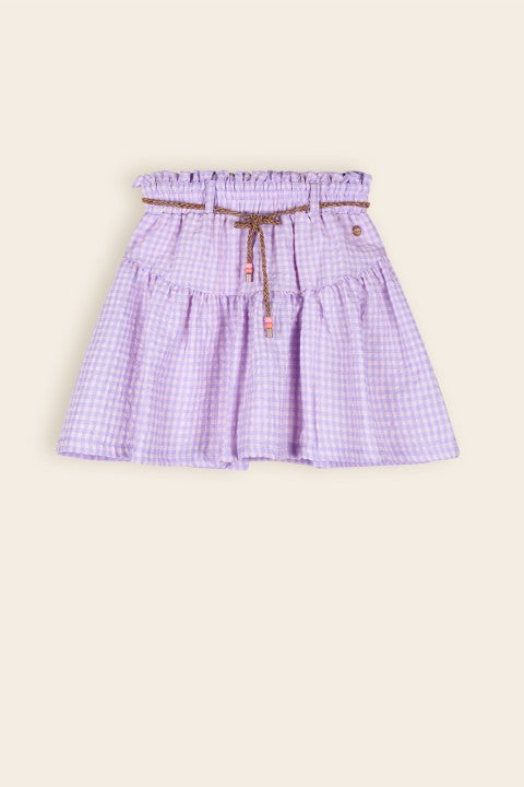 NoNo S24 Girls Kids Nadia Check Skirt Galaxy Lilac N403-5712 605