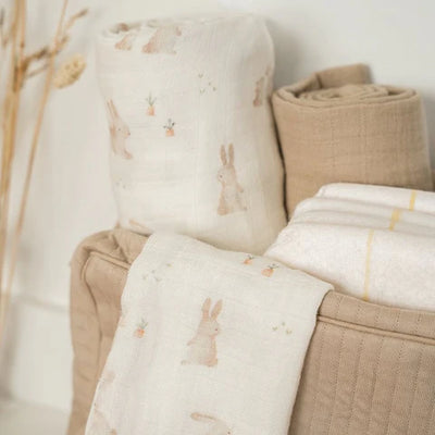Little Dutch Swaddle doeken set hydrofiel 70 x 70 Baby Bunny/Beige TE51803023