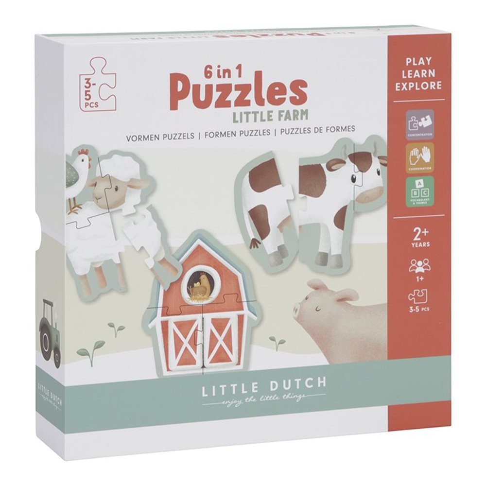 Little Dutch 6 in 1 puzzel Little Farm LD7148