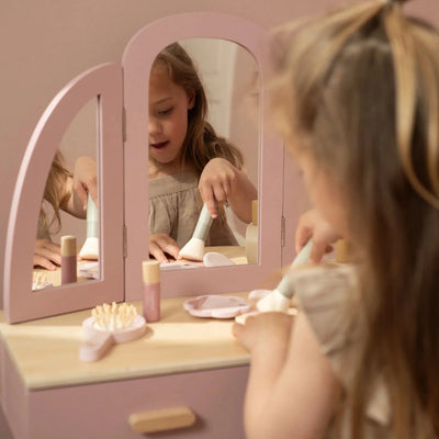 Little Dutch Houten kaptafel groot – Roze – Essentials LD2513