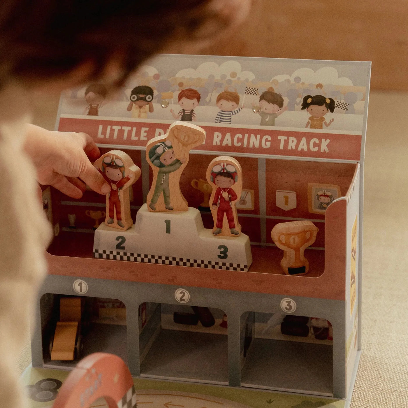 Little dutch Houten Racebaan in speelkoffer - Meerkleurig - Essentials LD2524