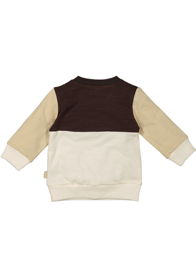 BESS S24 Sweater Colorblock Sand 241009-050
