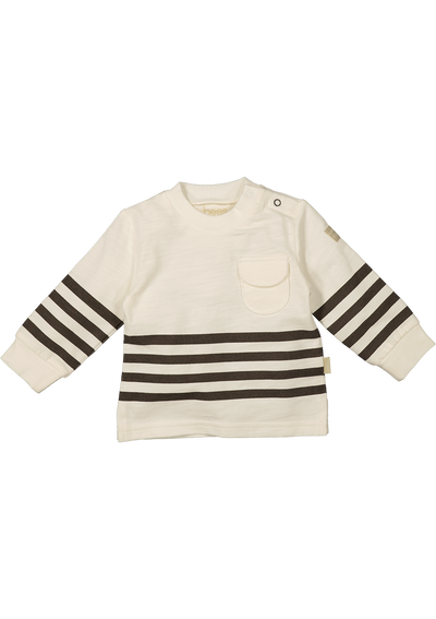 BESS S24 Sweater Striped Pocket Off White 241010-034