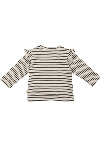 BESS S24 Shirt l.sl. Striped Ruffles Off White 241043-034