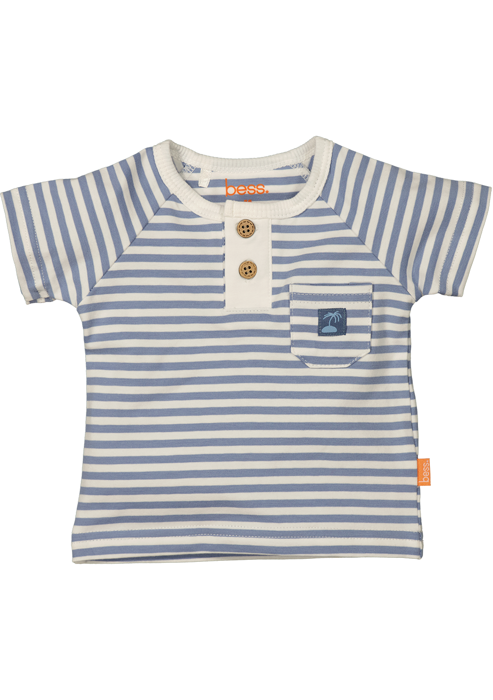 BESS S24 l2 Shirt sh.sl. Striped White 241077-001