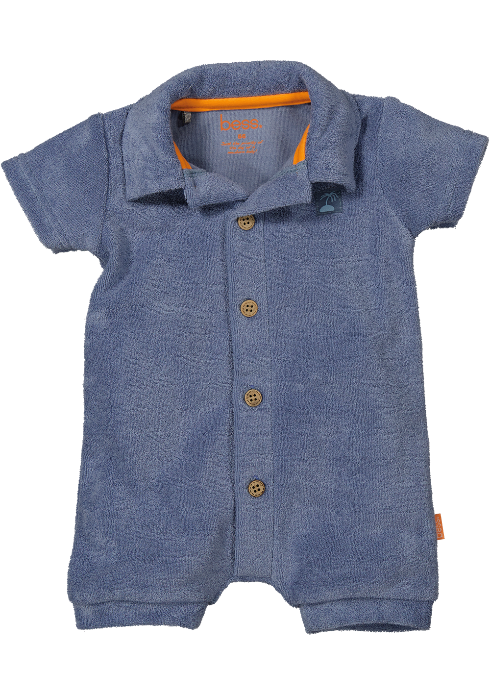 BESS S24 l2 Playsuit Towelling Country Blue 241092-074