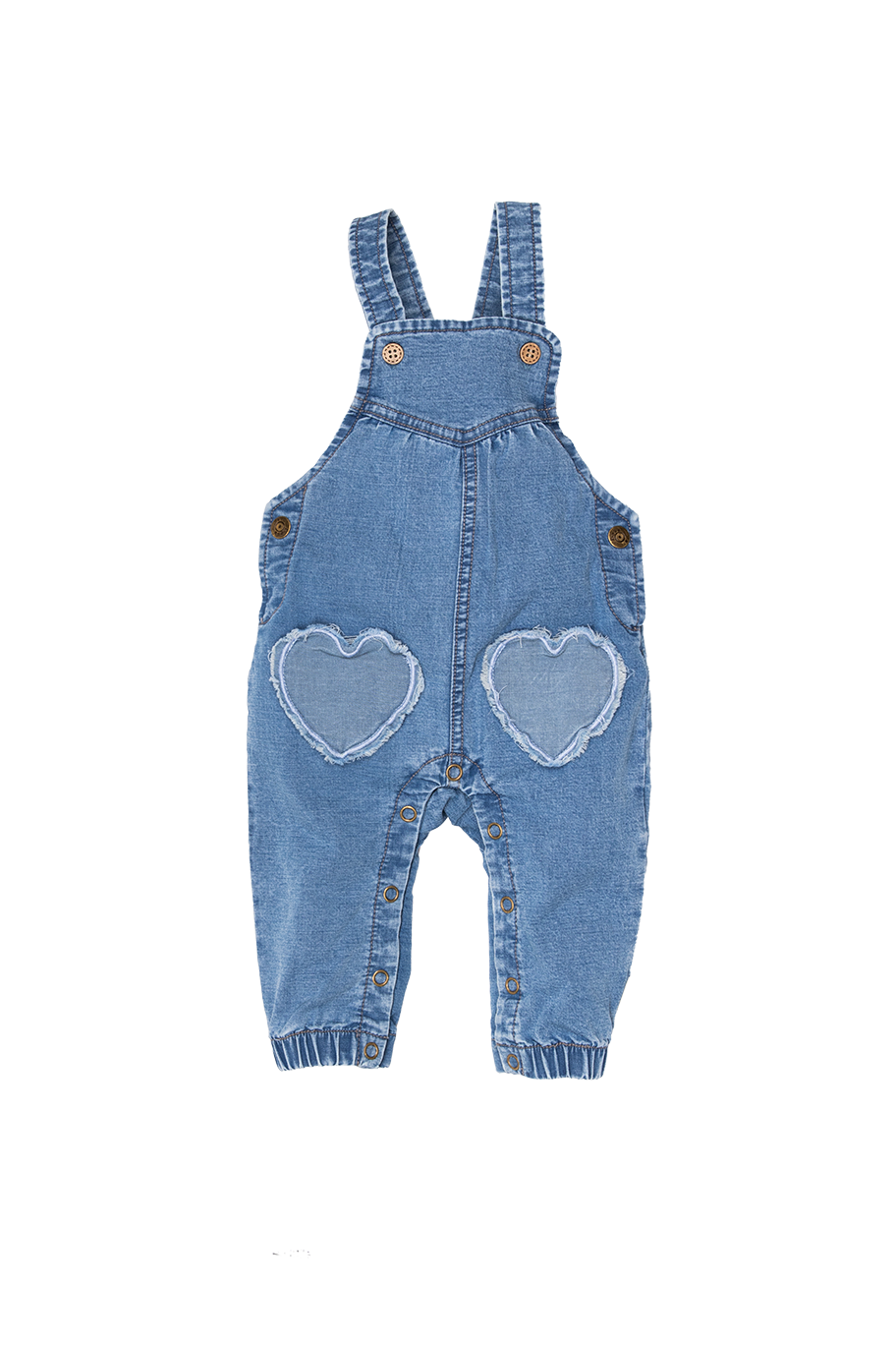 BESS S25 Dungaree Hearts Jog Denim Stone Wash 251050-021