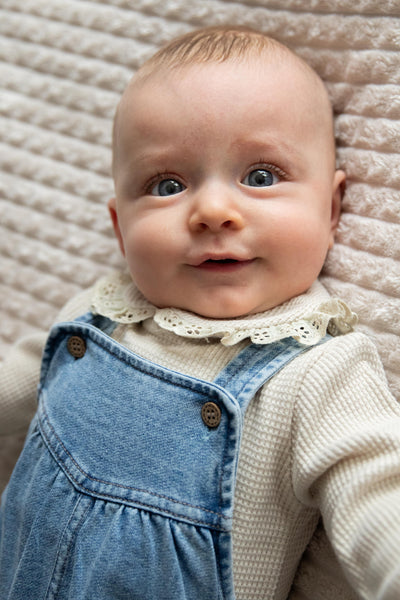 BESS S25 Dungaree Hearts Jog Denim Stone Wash 251050-021