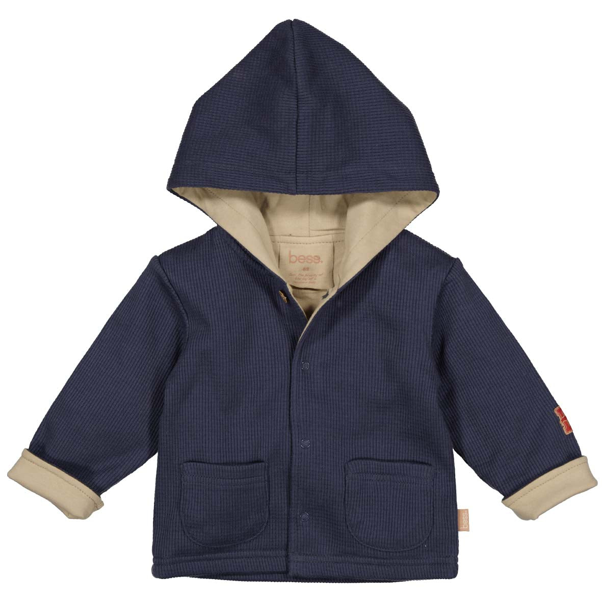 BESS W25 Boys Cardigan Hoodie Reversible Navy 252001-006