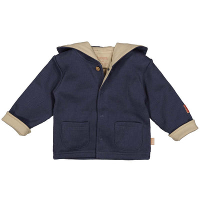 BESS W25 Boys Cardigan Hoodie Reversible Navy 252001-006