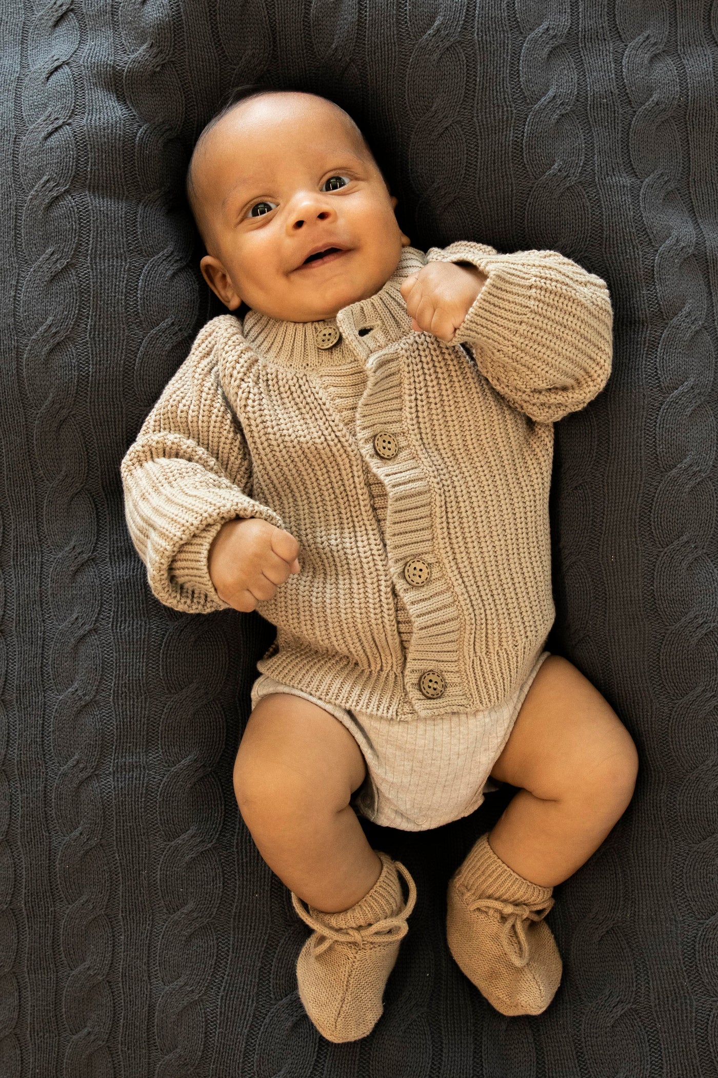 BESS W25 Boys Cardigan Knit Sand 252002-050
