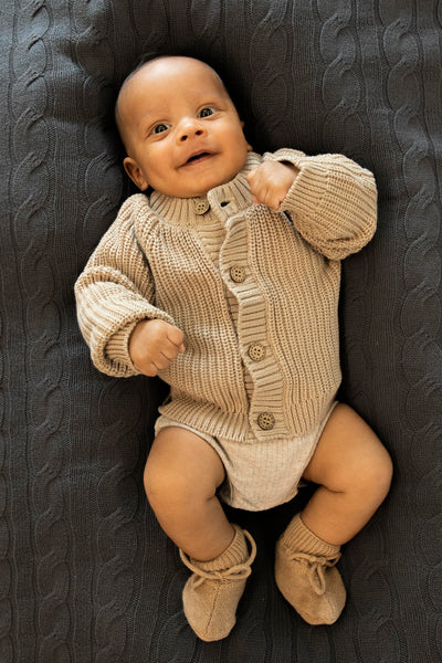 BESS W25 Boys Cardigan Knit Sand 252002-050