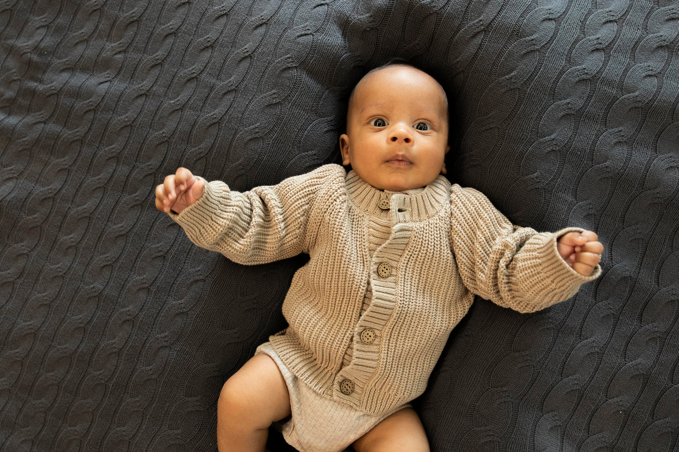 BESS W25 Boys Cardigan Knit Sand 252002-050