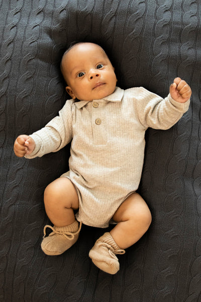 BESS W25 Boys Romper Rib Sand 252022-050