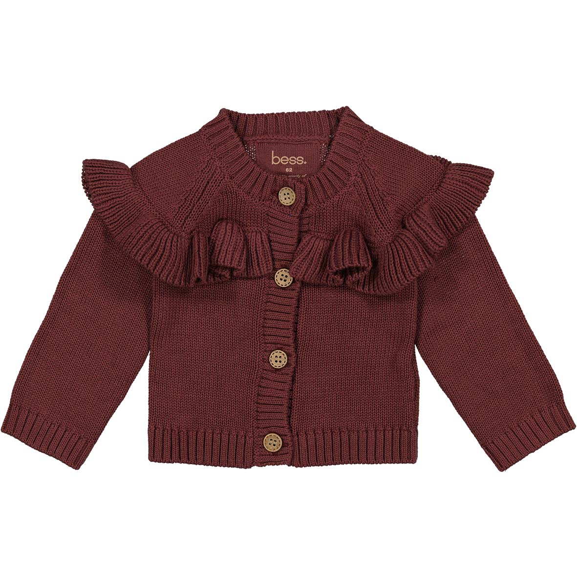 BESS W25 Girls Cardigan Ruffles Port 252037-097