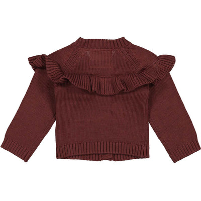 BESS W25 Girls Cardigan Ruffles Port 252037-097