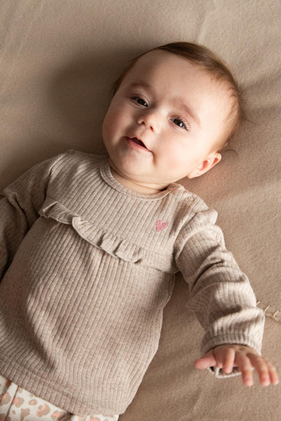 BESS W25 Girls Shirt l.sl. Rib Sand 252041-050