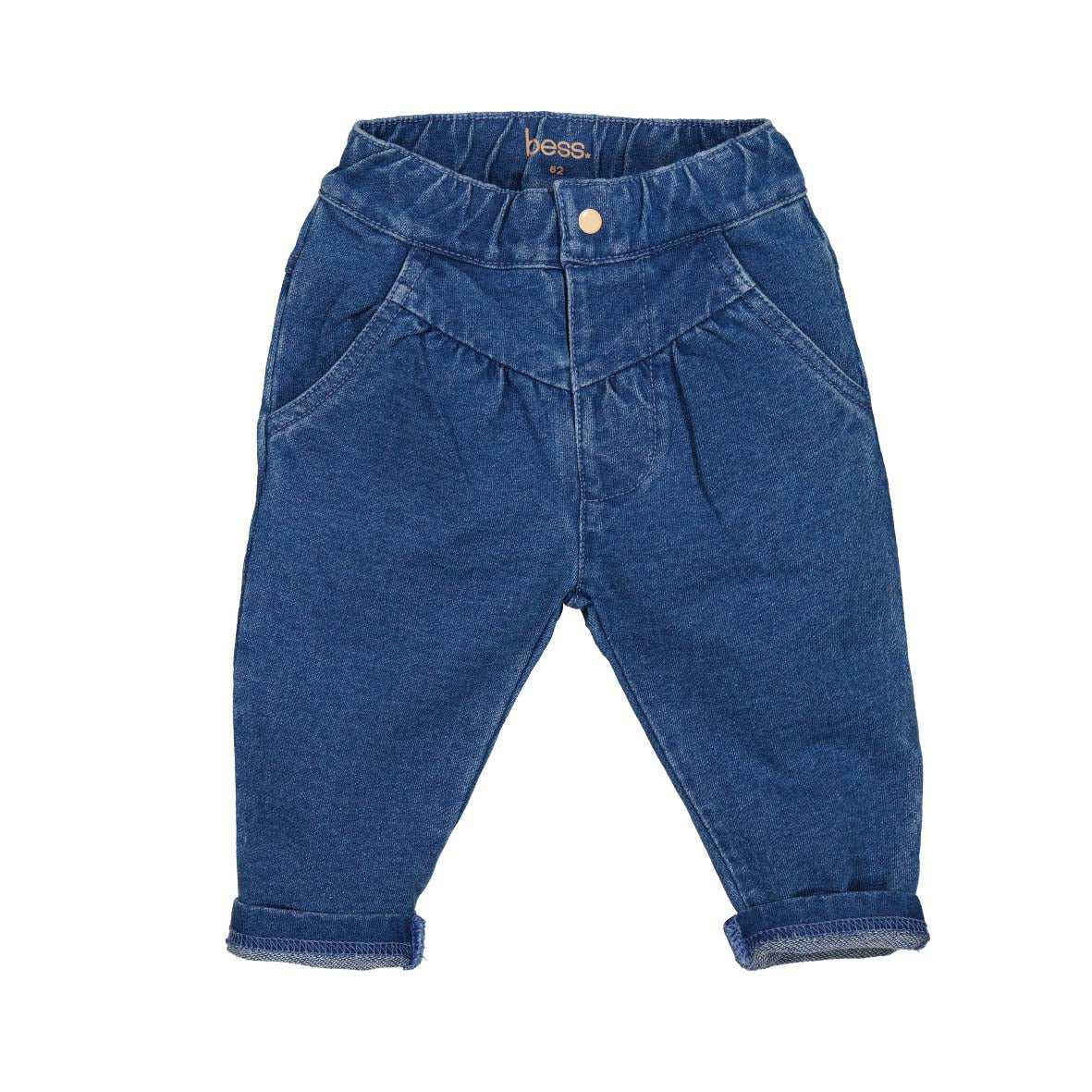 BESS W25 Girls Pants Pleated Jog Denim Stone Wash 252051-021