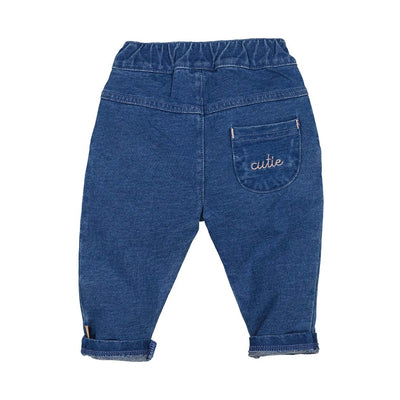 BESS W25 Girls Pants Pleated Jog Denim Stone Wash 252051-021