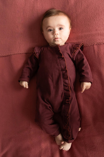 BESS W25 Girls Suit Ruffles Port 252060-097