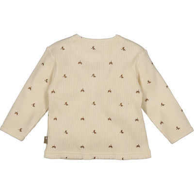 BESS W25 Boys Shirt l.sl. AOP Rib Off White 252088-034