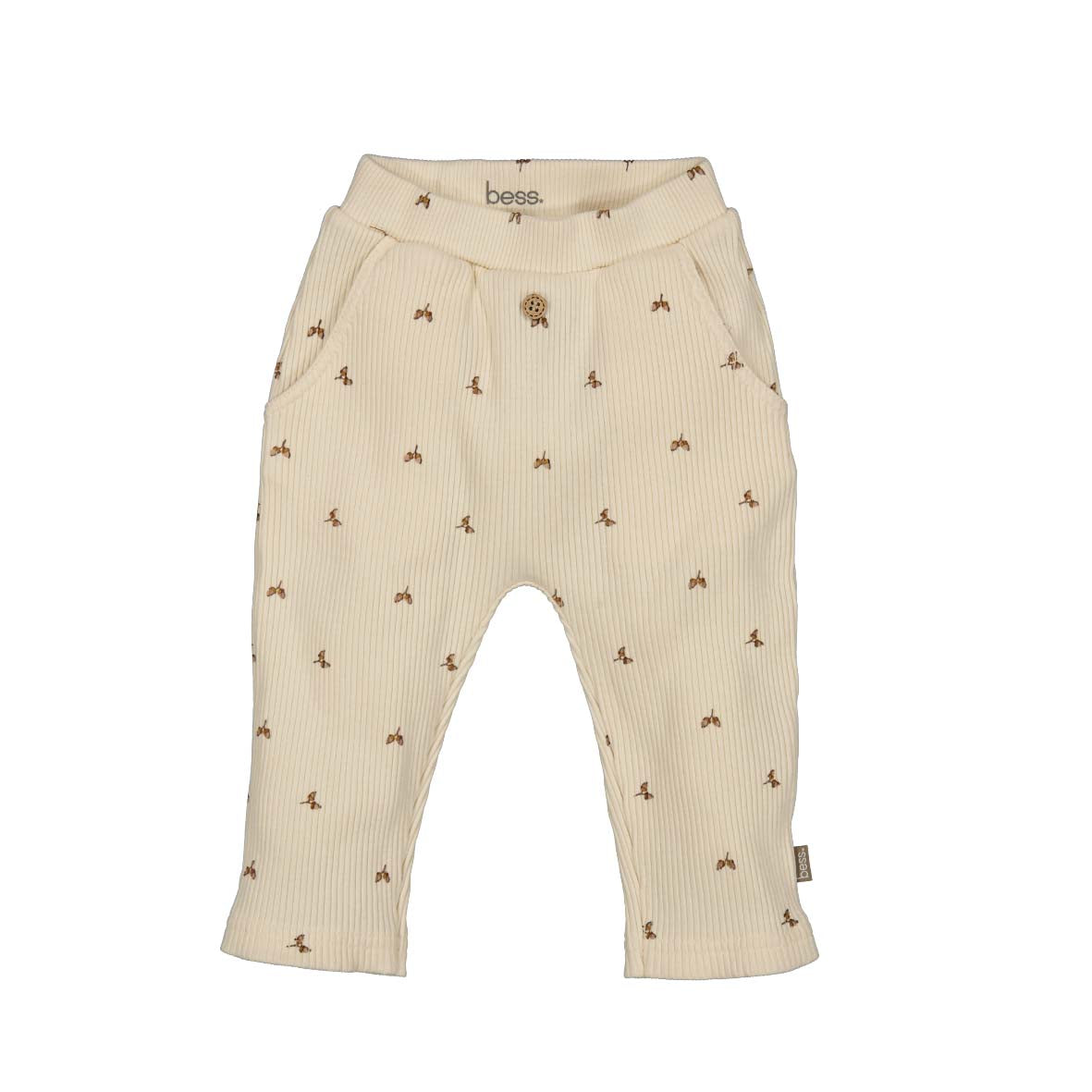 BESS W25 Boys Pants AOP Rib Off White 252097-034