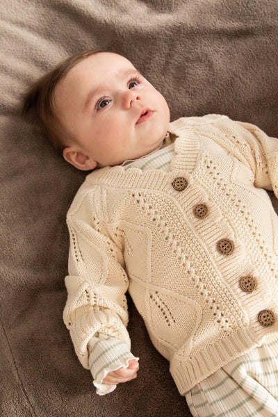 BESS W25 Girls Cardigan Knit Off White 252111-034