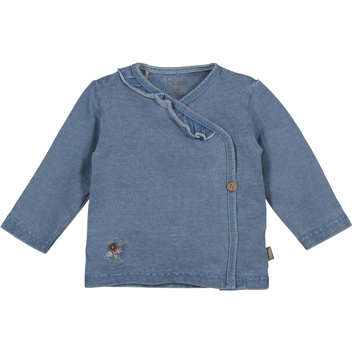 BESS W25 Girls Shirt l.sl. Wrap Jog Denim Stone Wash 252115-021