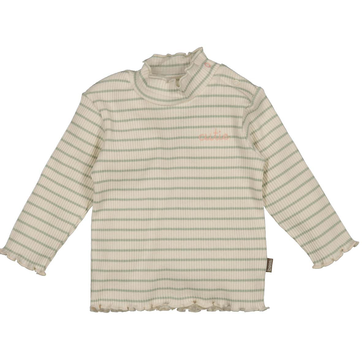 BESS W25 Girls Shirt l.sl. Rib Striped Off White 252117-034