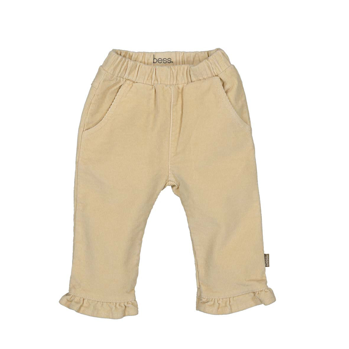 BESS W25 Girls Pants Rib Ruffles Babycord Off White 252125-034
