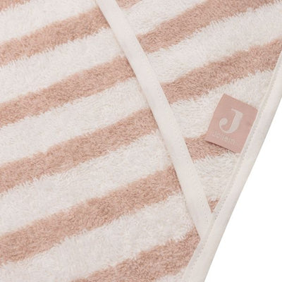 Jollein Badcape 75x75cm Stripe Terry - Wild Rose - GOTS 534-514-67099