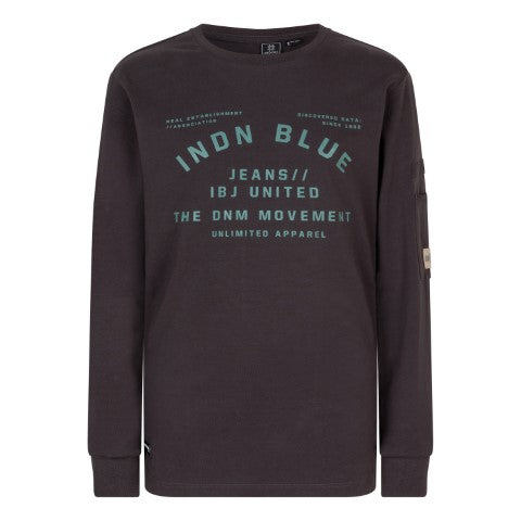 Indian Blue Jeans W24 T-Shirt Long Sleeve Indian Dark Grey IBBW24-3550