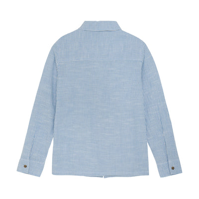 Indian Blue Jeans S25 Boy Shirt Linen Stripe Blue 960195