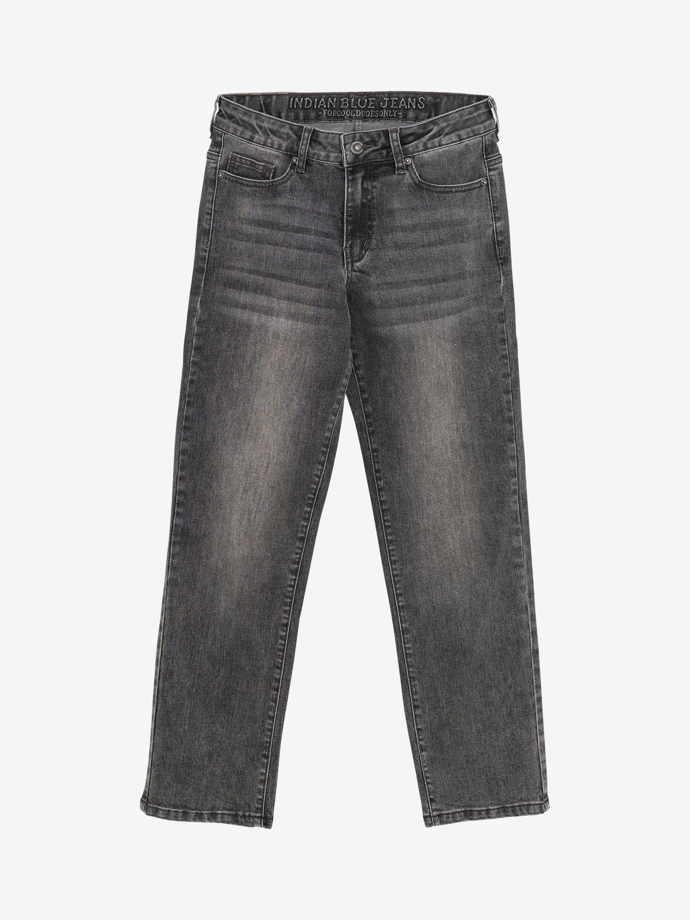 Indian Blue Jeans W25 Boy Jeans 2656 Wide Loose Fit Grey Jeans Dark Grey Denim 960317