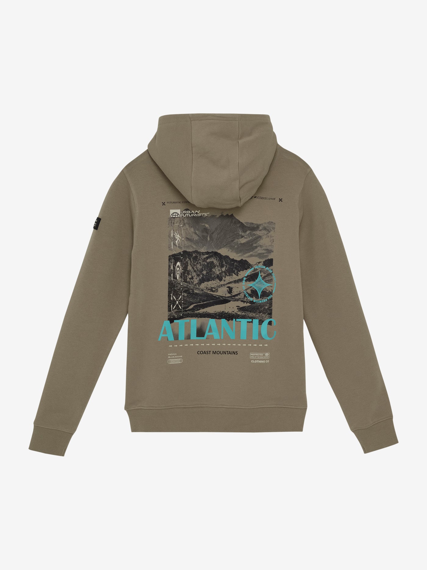 Indian Blue Jeans W25 Boy Sweatshirt -knitted Hoodie Backprint Timber Wolf 960370