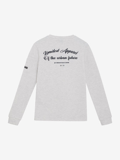 Indian Blue Jeans W25 Boy Sweatshirt -knitted T-Shirt Longsleeve Sleeve Pkt Light Grey Melange 960420