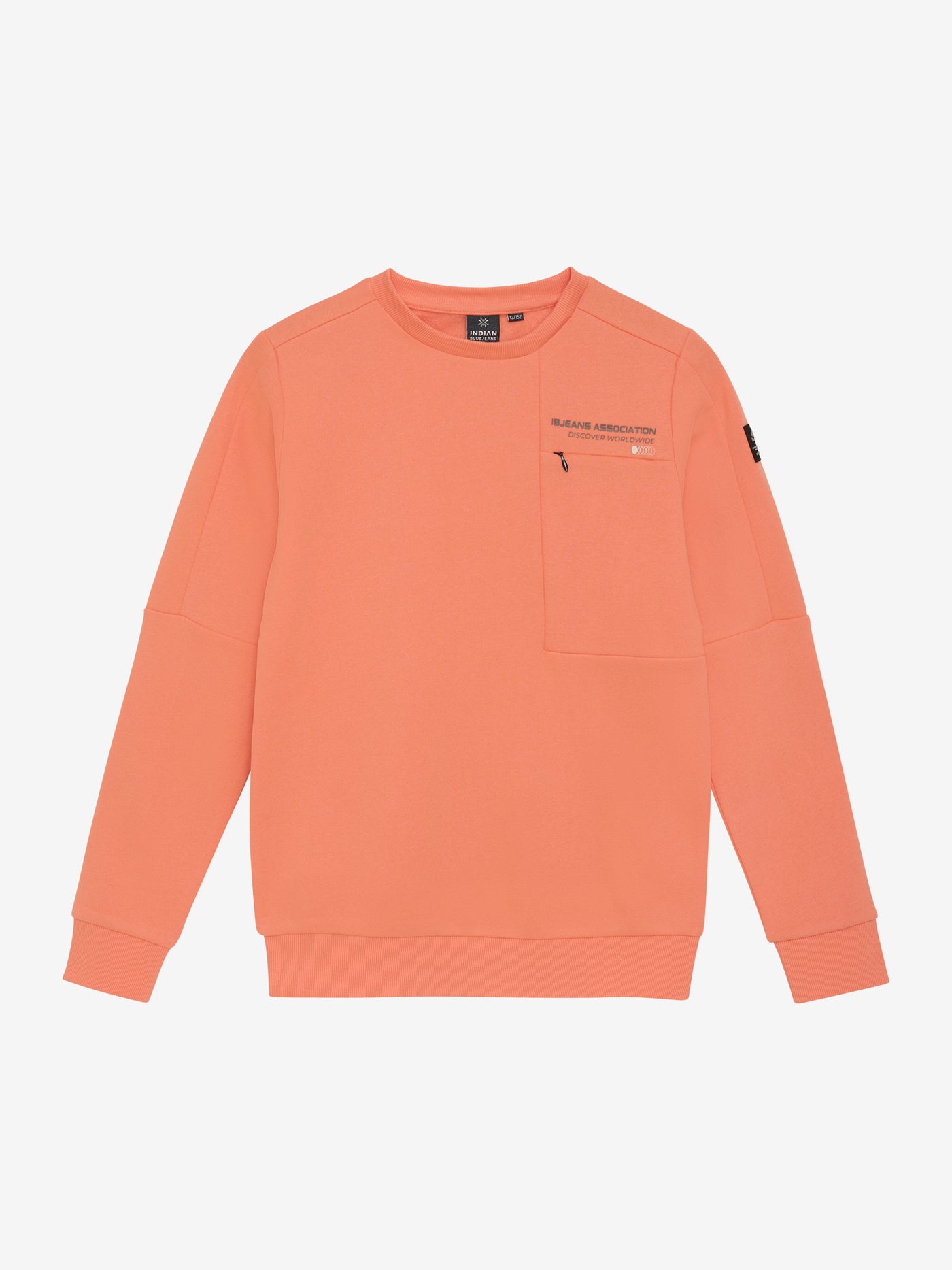 Indian Blue Jeans W25 Boy Sweatshirt -knitted Sweater Chest Print Brushed Peach Echo 960434