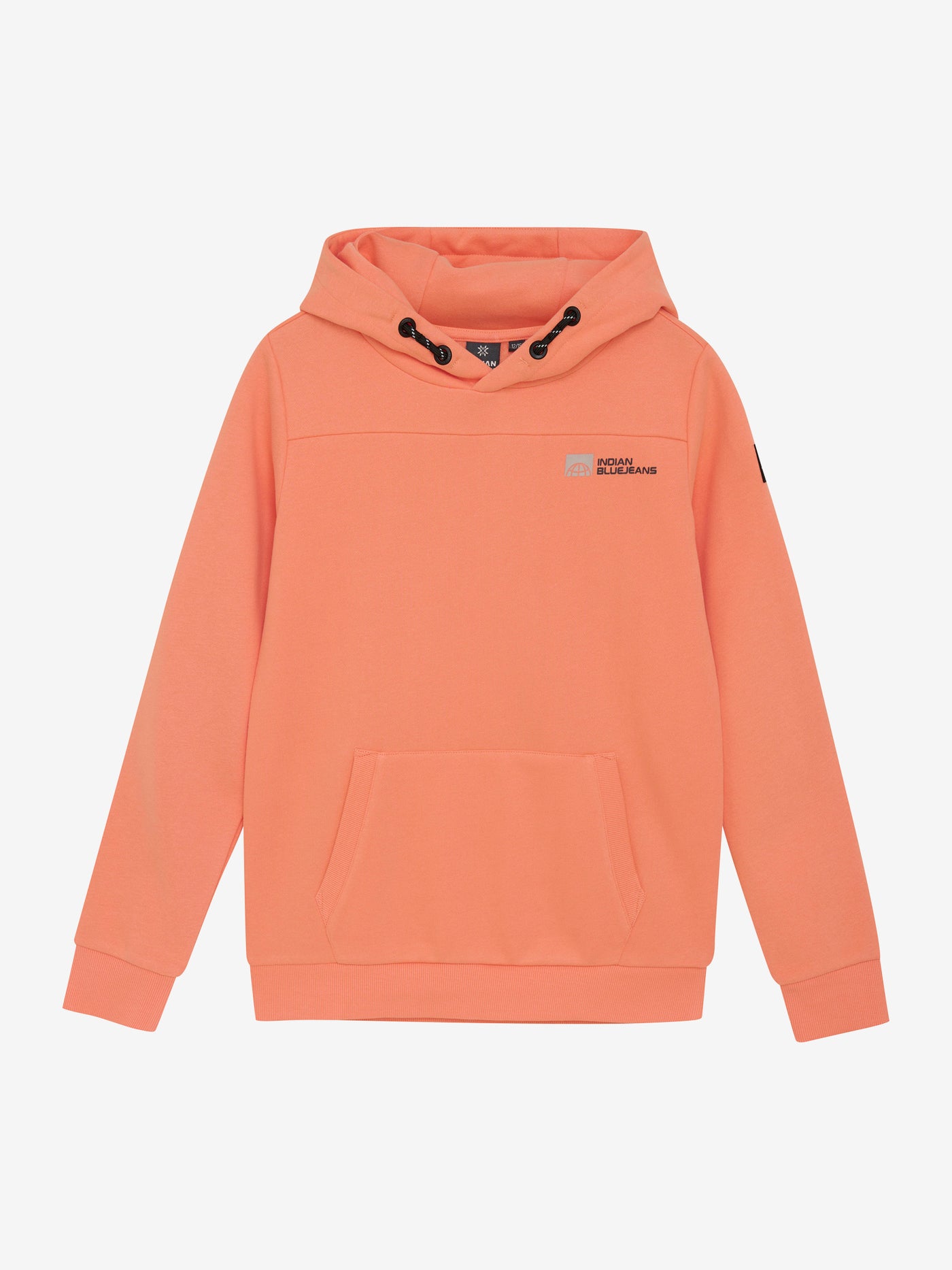 Indian Blue Jeans W25 Boy Sweatshirt -knitted Hoodie Kangaroo Pocket Peach Echo 960444