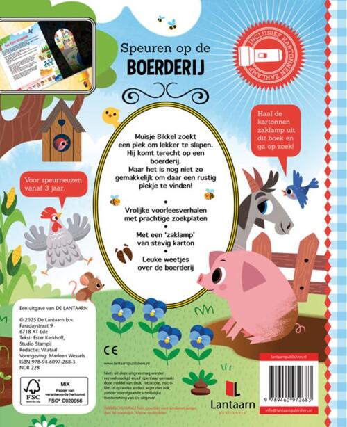 Lantaarn Publishers Speuren op de boerderij zaklampboek LU72683