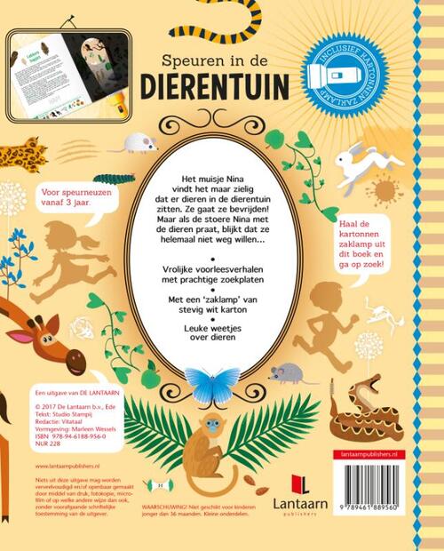 Lantaarn Publishers Speuren in de dierentuin zaklampboek LU89560