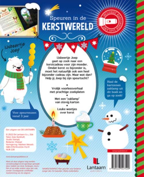 Lantaarn Publishers Speuren in de kerstwereld zaklampboek LU7529