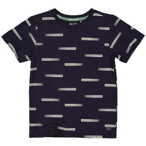 Quapi S24 Boys Shortsleeve BADRQS241 AOP Blue Text