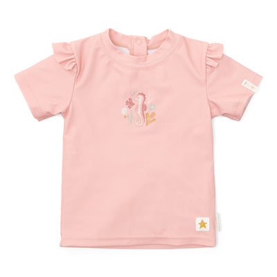 Little Dutch Zwem T-shirt korte mouw ruches Seahorse Pink