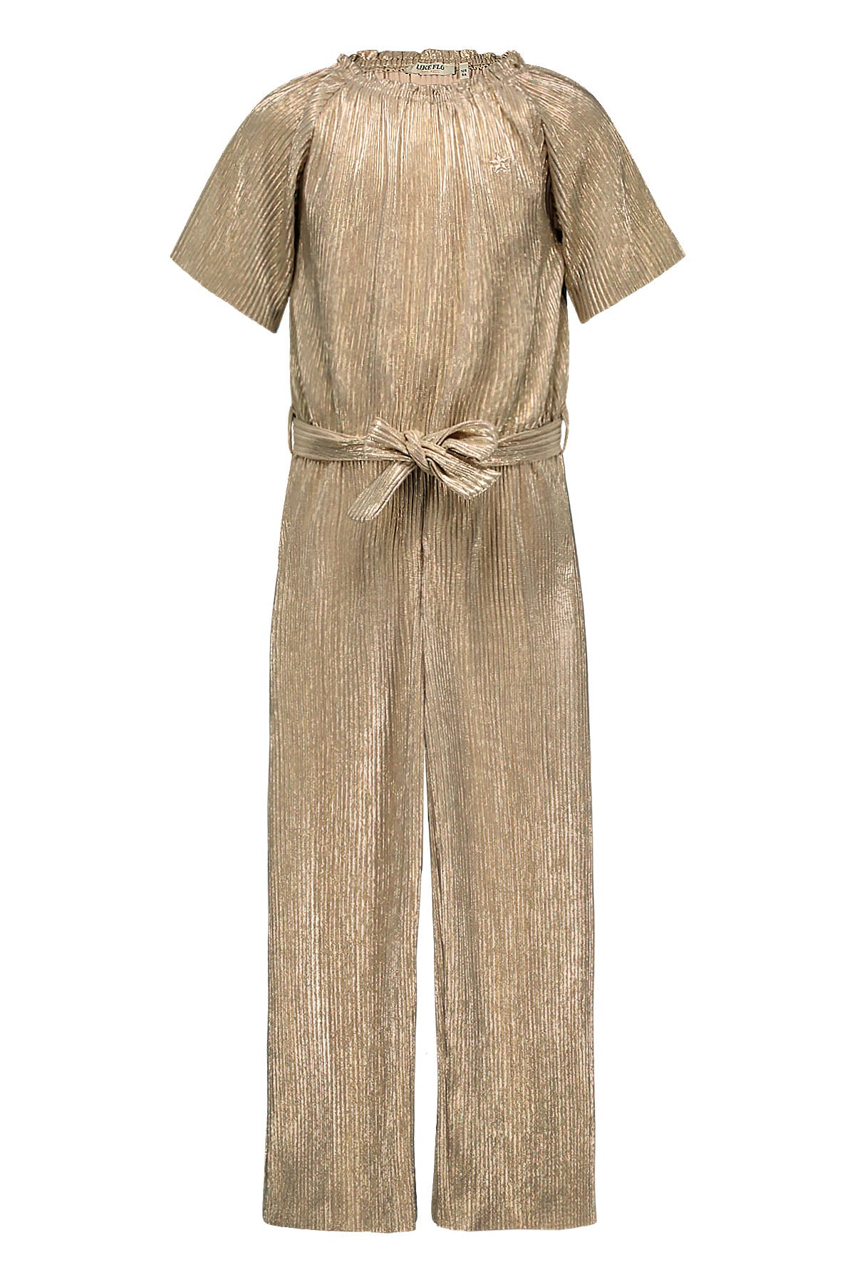 Like Flo Pre-Spring S25 Flo girls plisse metallic jumpsuit without closure Soft gold F412-5002 556