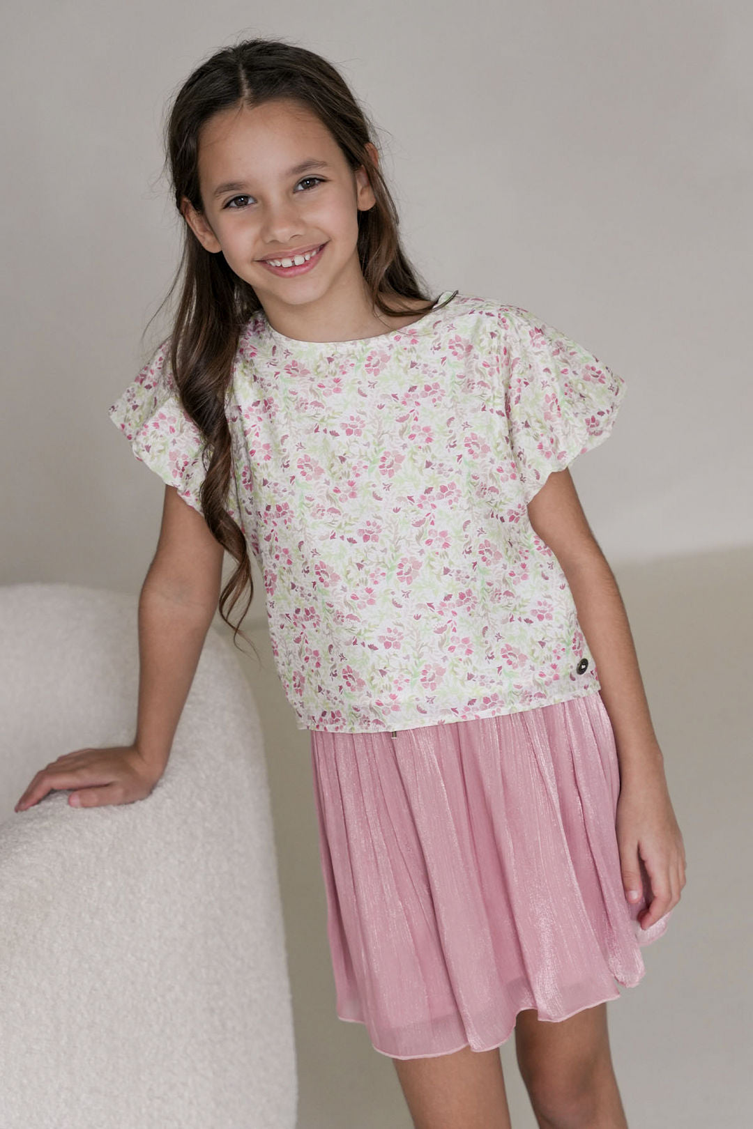 Like Flo Pre-Spring S25 Flo girls skirt Lt pink F412-5701 201