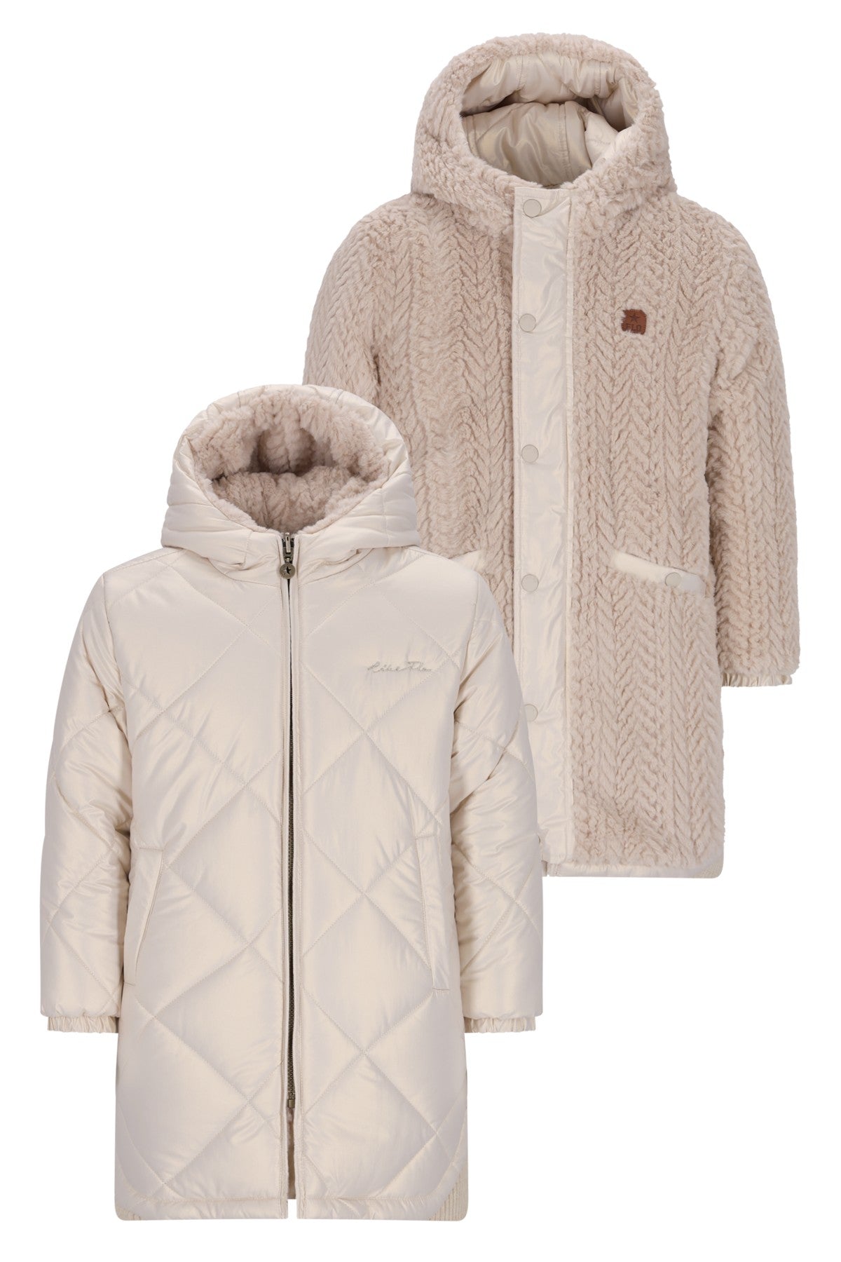 Like Flo Winterjackets & Acc. w25 Ariana Flo girls reversible hooded long jacket Metallic lt. gold F507-5216 536