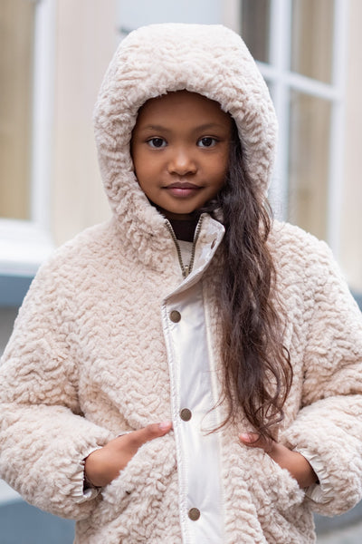 Like Flo Winterjackets & Acc. w25 Ariana Flo girls reversible hooded long jacket Metallic lt. gold F507-5216 536