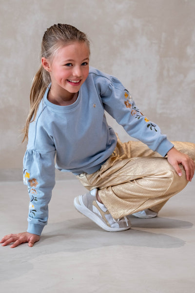 Like Flo w25 Danee Flo girls sweater with artwork Ice blue F508-5305 131