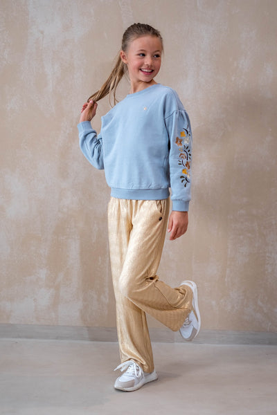 Like Flo w25 Danee Flo girls sweater with artwork Ice blue F508-5305 131